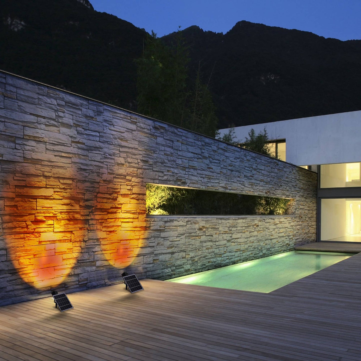 Solar Powered LED Spotlight Wall Light Landscape Light