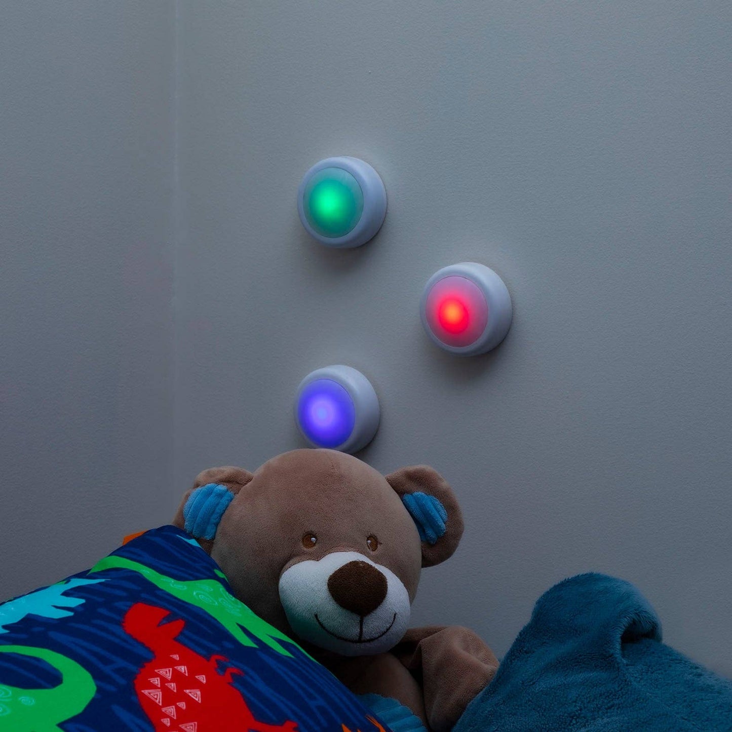 LitezAll Remote Control RGB Puck Lights 3 Pack