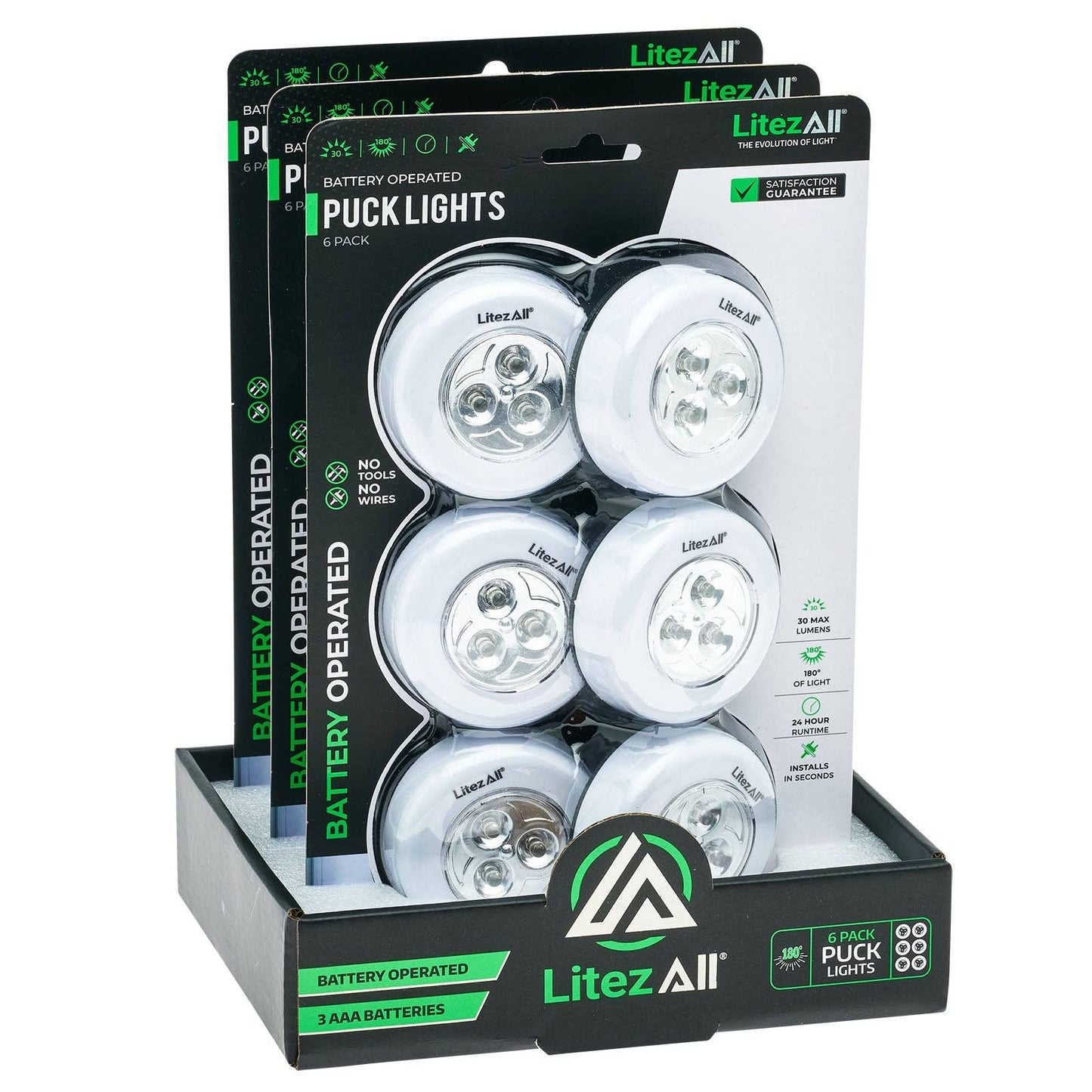 LitezAll LED Puck Light 6 Pack
